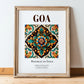 Goa, India – Travel Wall Decor, in wooden frame leaning on the floor