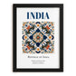 India, India – Travel Poster, in sleek black frame