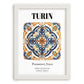 Turin, Italy – Travel Wall Decor, placed in minimal white frame
