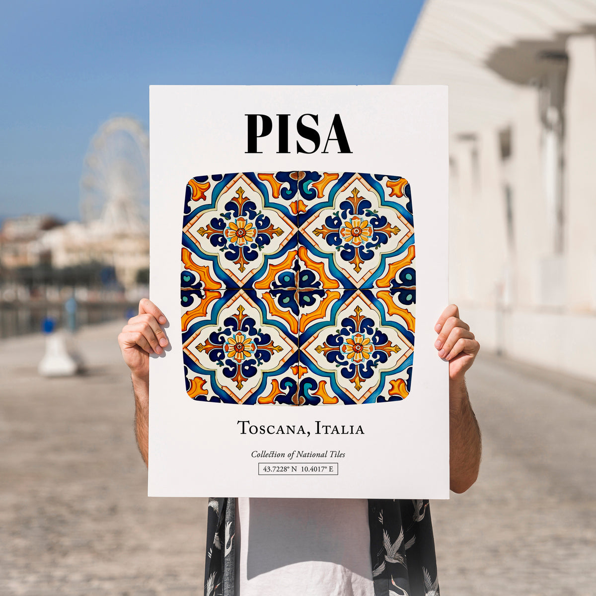 Pisa, Italy – Travel Print, no-text version framed in wood