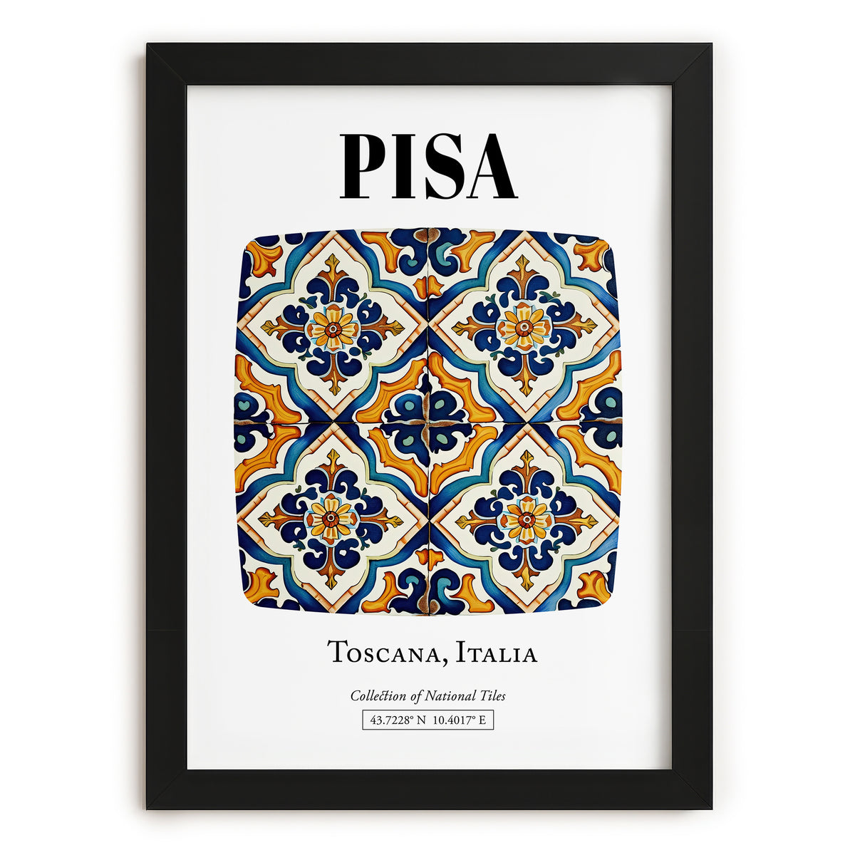 Pisa, Italy – Travel Print, in sleek black frame