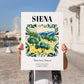 Siena, Italy – Travel Poster, no-text version framed in wood