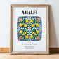 Amalfi, Italy – Travel Poster, in wooden frame leaning on the floor