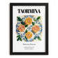 Taormina, Italy – Illustrated Travel Poster, in sleek black frame