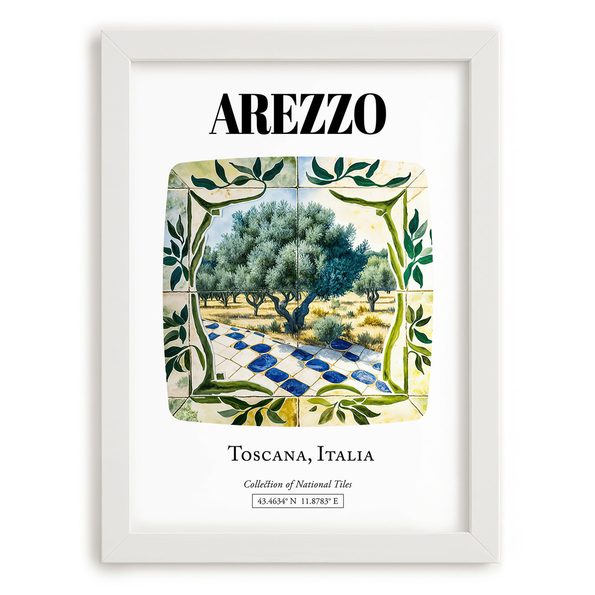 Arezzo, Italy – Travel Wall Art, placed in minimal white frame