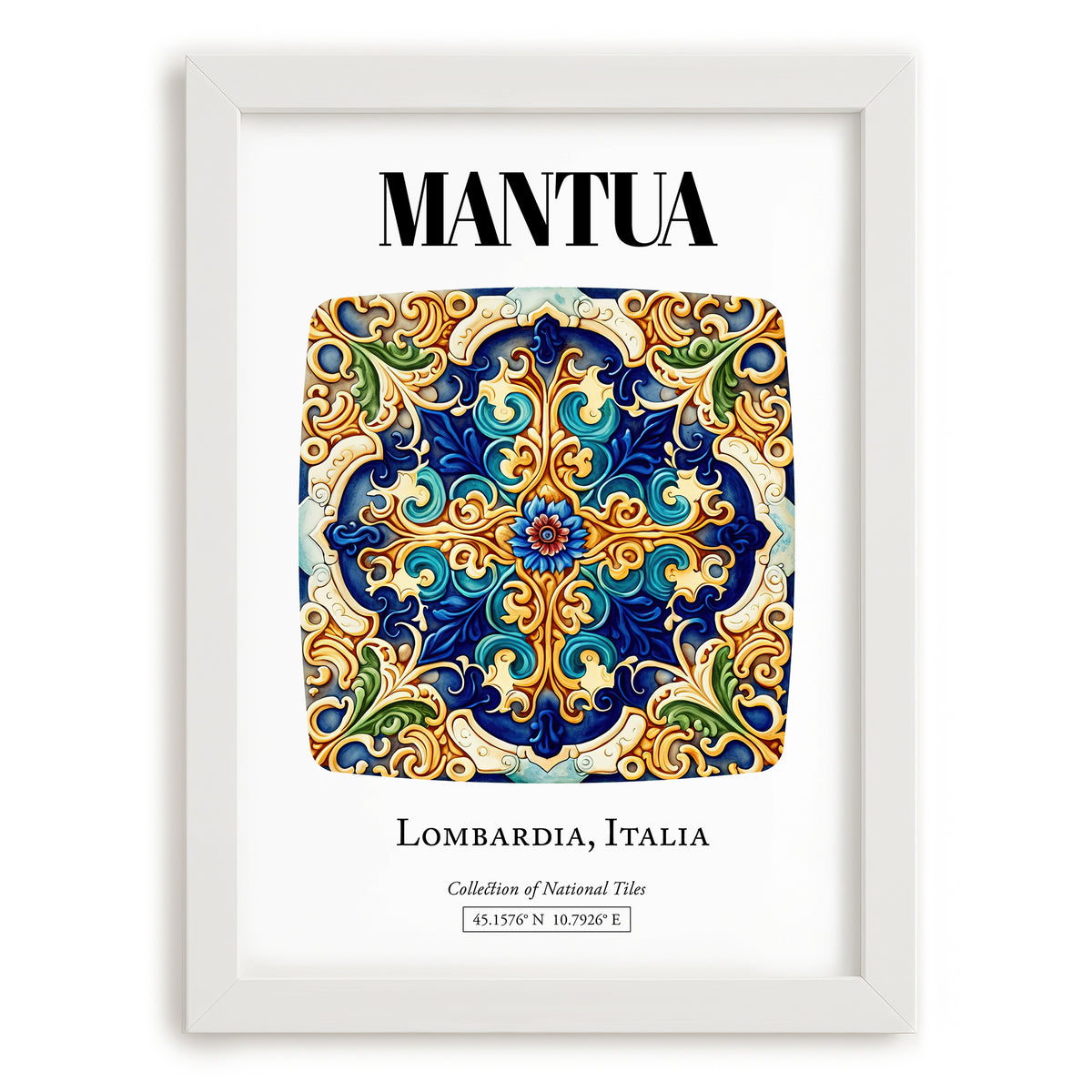 Mantua, Italy – Historic Cities Art Print, placed in minimal white frame