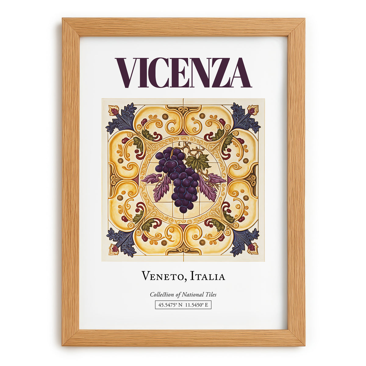 Vicenza, Italy – Travel Wall Decor, set in oak frame