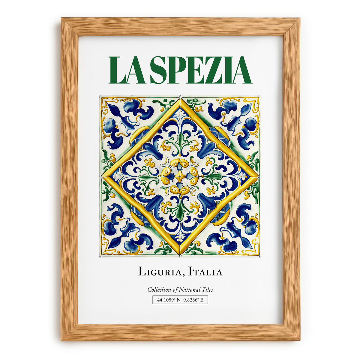 La Spezia, Italy – Tourist Destination Poster, set in oak frame