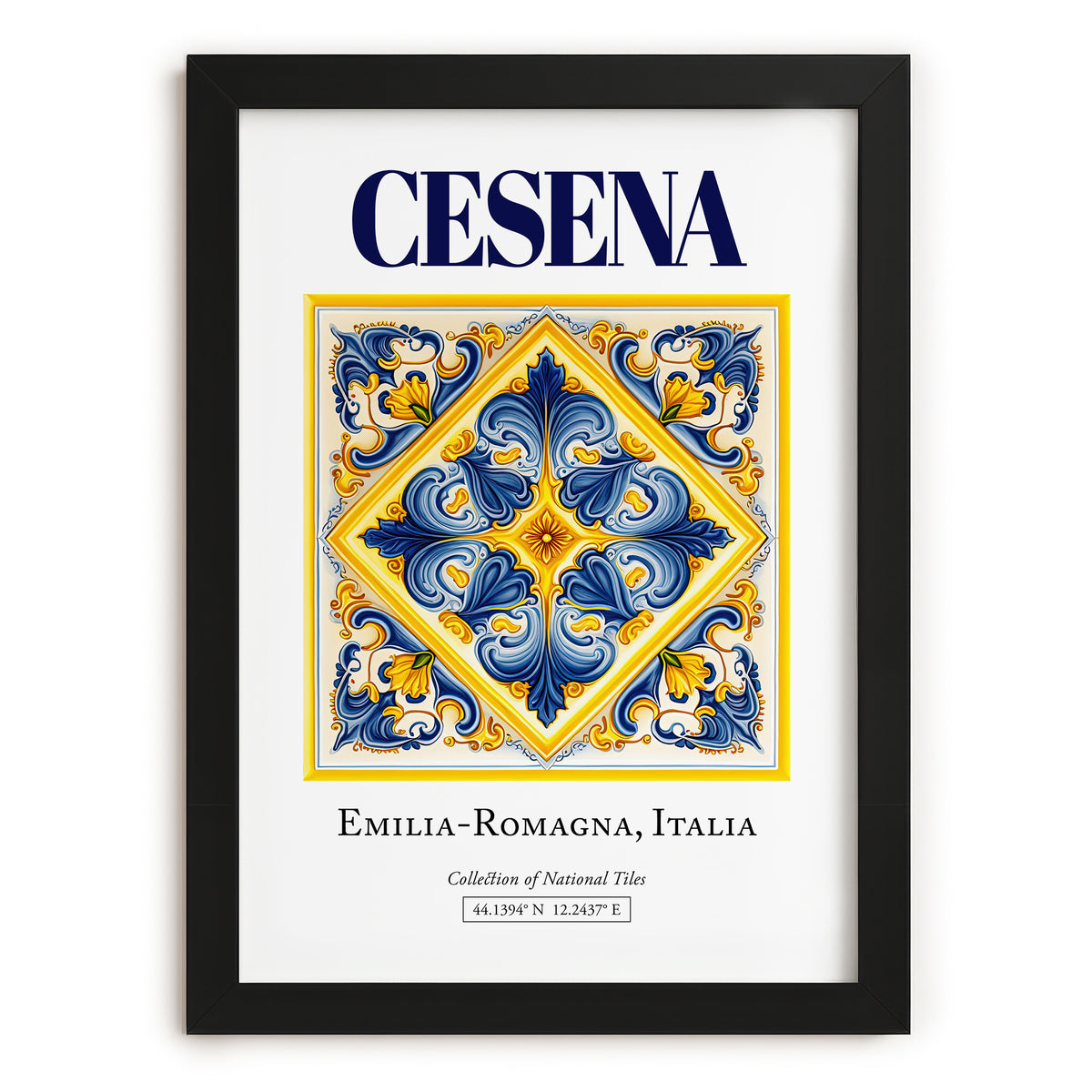 Cesena, Italy – Travel Poster, in sleek black frame