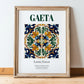 Gaeta, Italy – Vintage Travel Poster, in wooden frame leaning on the floor