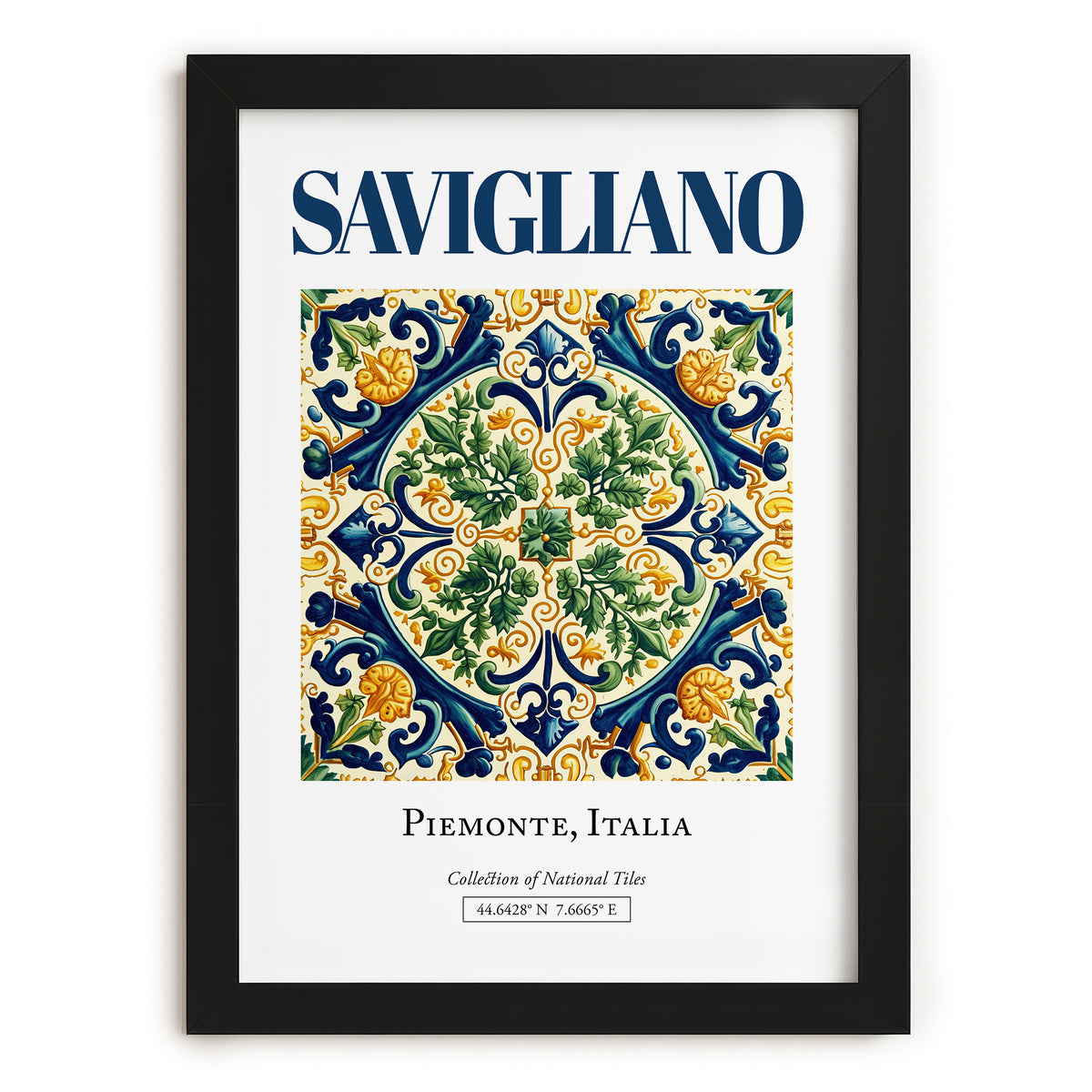 Savigliano, Italy – Travel Print, in sleek black frame