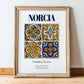 Norcia, Italy – Country Culture Poster, in wooden frame leaning on the floor