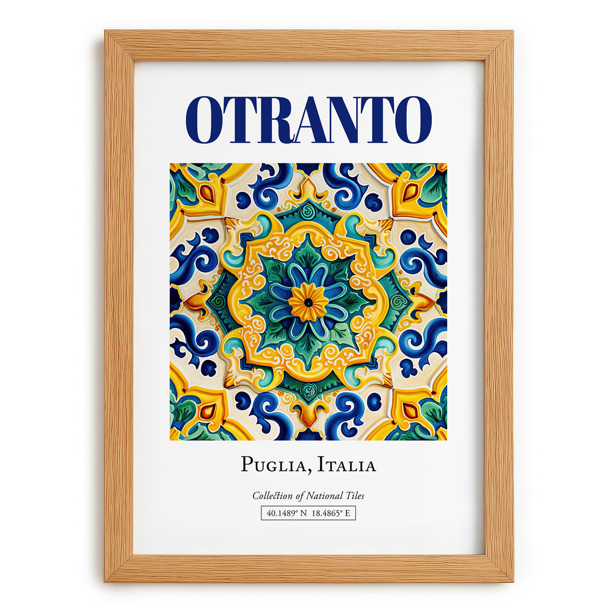 Otranto, Italy – Travel Print, set in oak frame