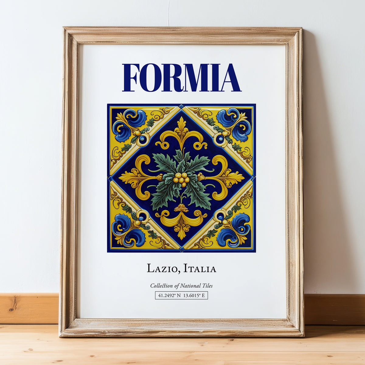 Formia, Italy – Travel Destination Art, in wooden frame leaning on the floor