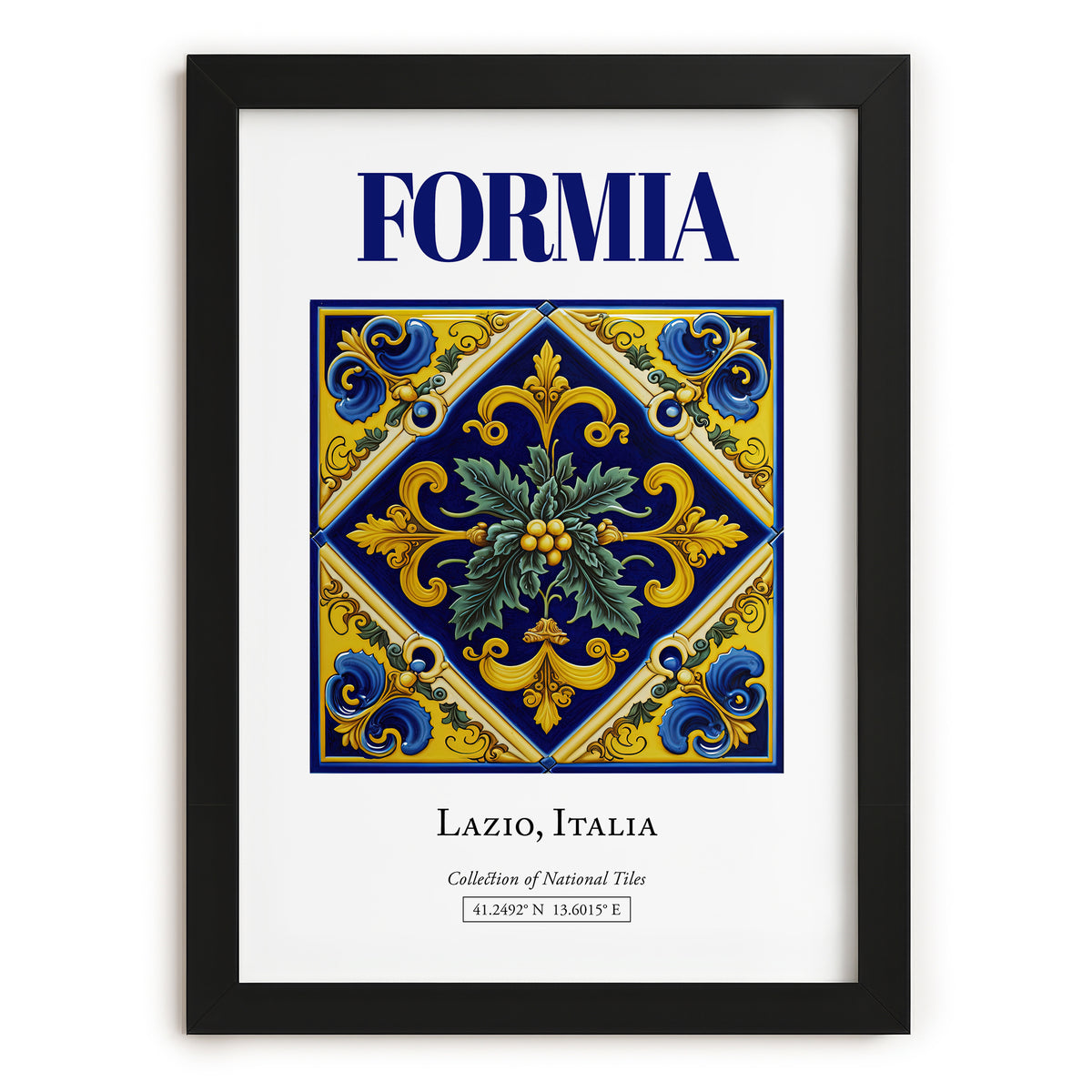 Formia, Italy – Travel Destination Art, in sleek black frame