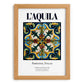 L'Aquila, Italy – Tourist Destination Poster, set in oak frame