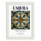 L'Aquila, Italy – Tourist Destination Poster, placed in minimal white frame