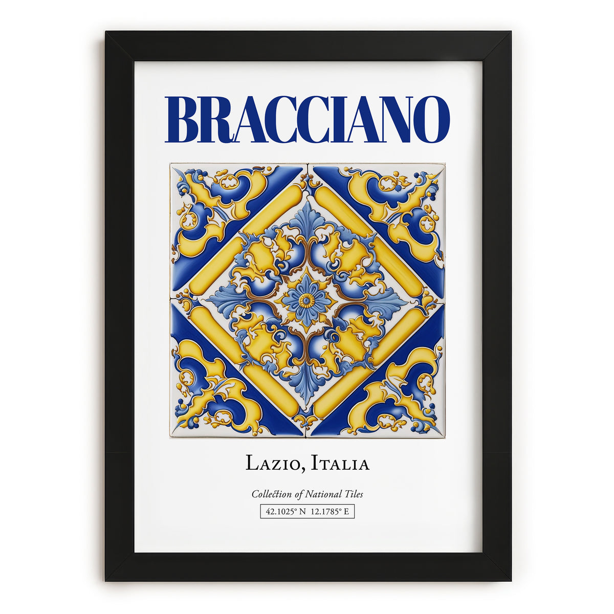 Bracciano, Italy – World Travel Art, in sleek black frame