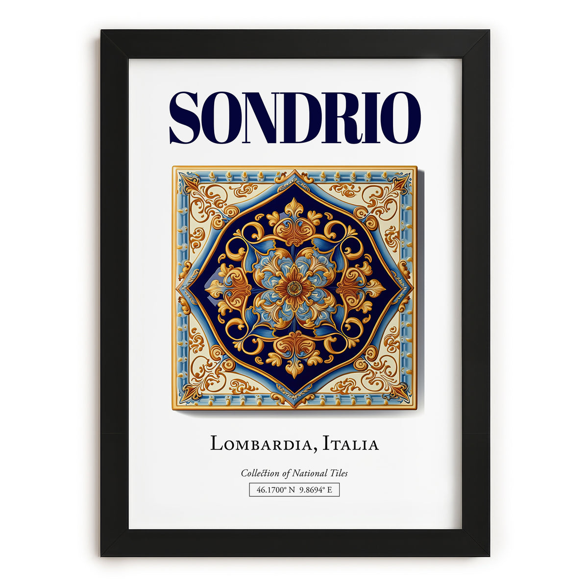 Sondrio, Italy – Travel Poster, in sleek black frame