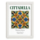 Cittadella, Italy – Retro Travel Poster, placed in minimal white frame