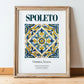 Spoleto, Italy – Away From Home Poster, in wooden frame leaning on the floor
