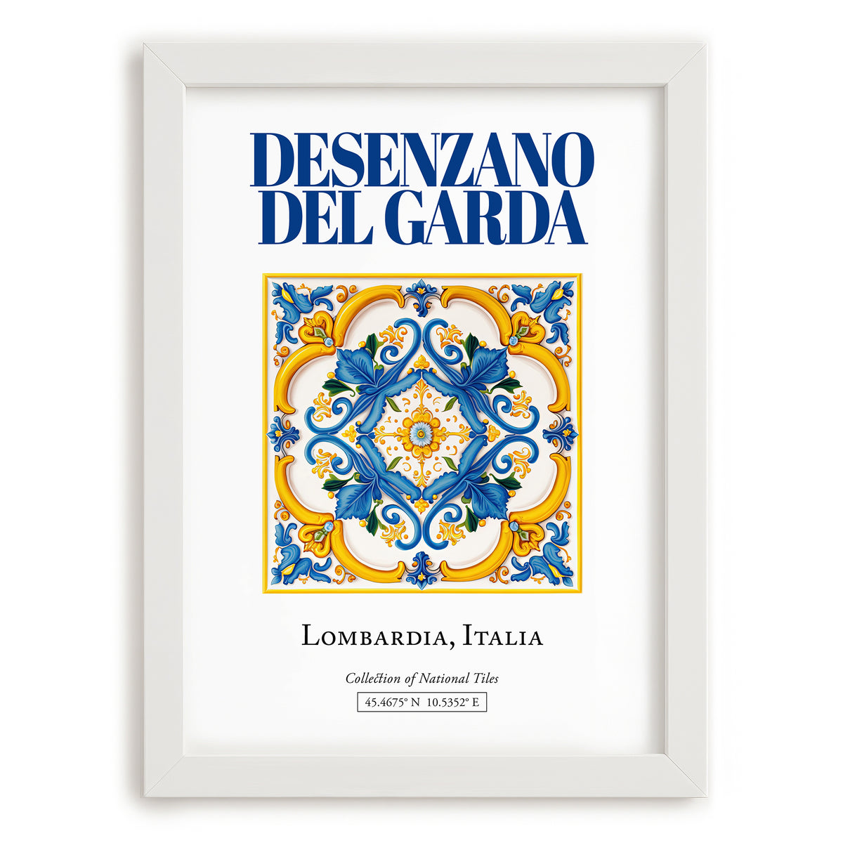 Desenzano del Garda, Italy – Travel Poster, placed in minimal white frame
