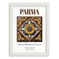 Parma, Italy – Travel Wall Decor, placed in minimal white frame