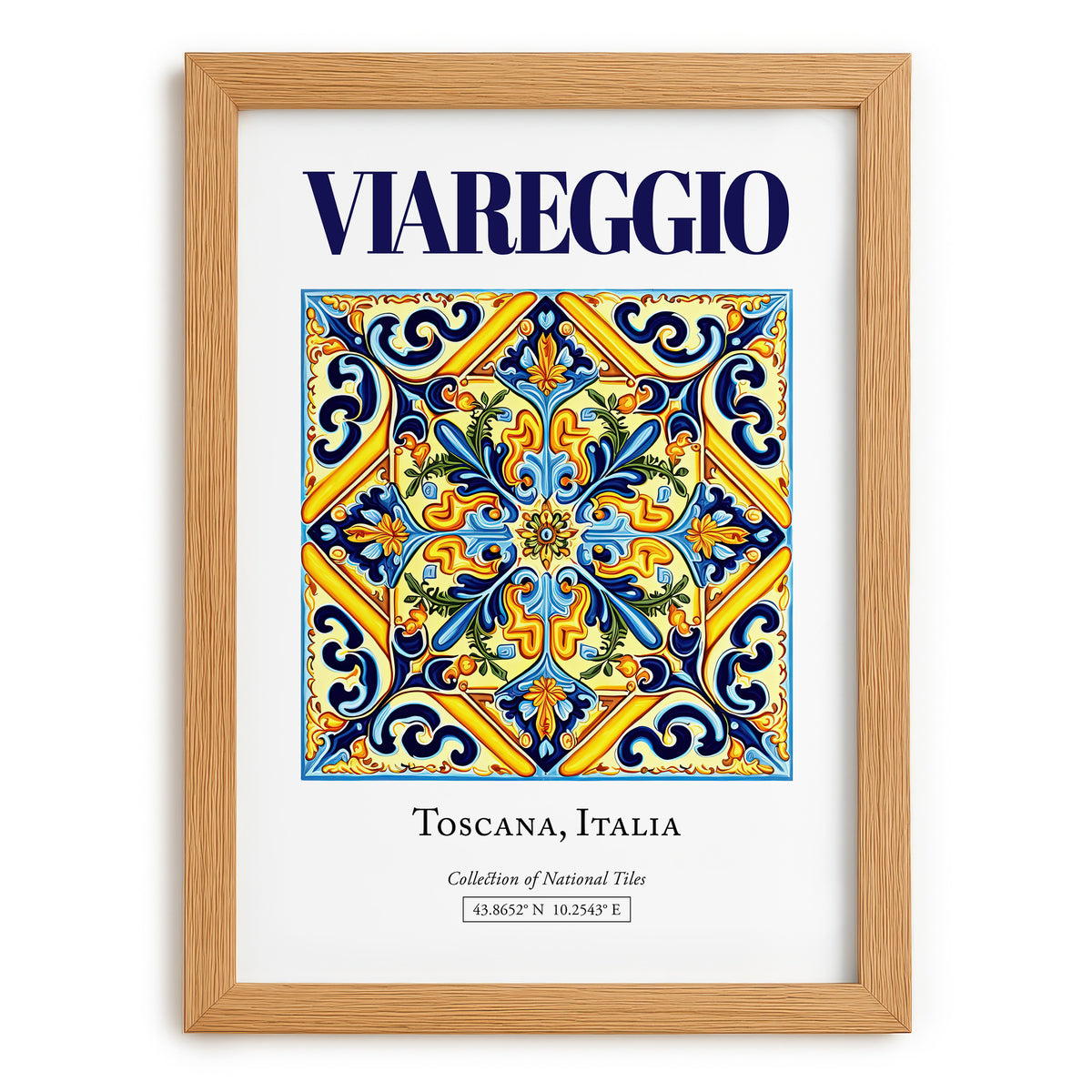 Viareggio, Italy – Travel Print, set in oak frame