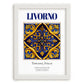 Livorno, Italy – World Heritage Travel Poster, placed in minimal white frame