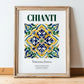 Chianti, Italy – Travel Poster, in wooden frame leaning on the floor