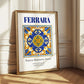 Ferrara, Italy – World Heritage Travel Poster, styled in a charming Paris street view