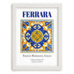 Ferrara, Italy – World Heritage Travel Poster, placed in minimal white frame