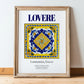 Lovere, Italy – Travel Poster, in wooden frame leaning on the floor