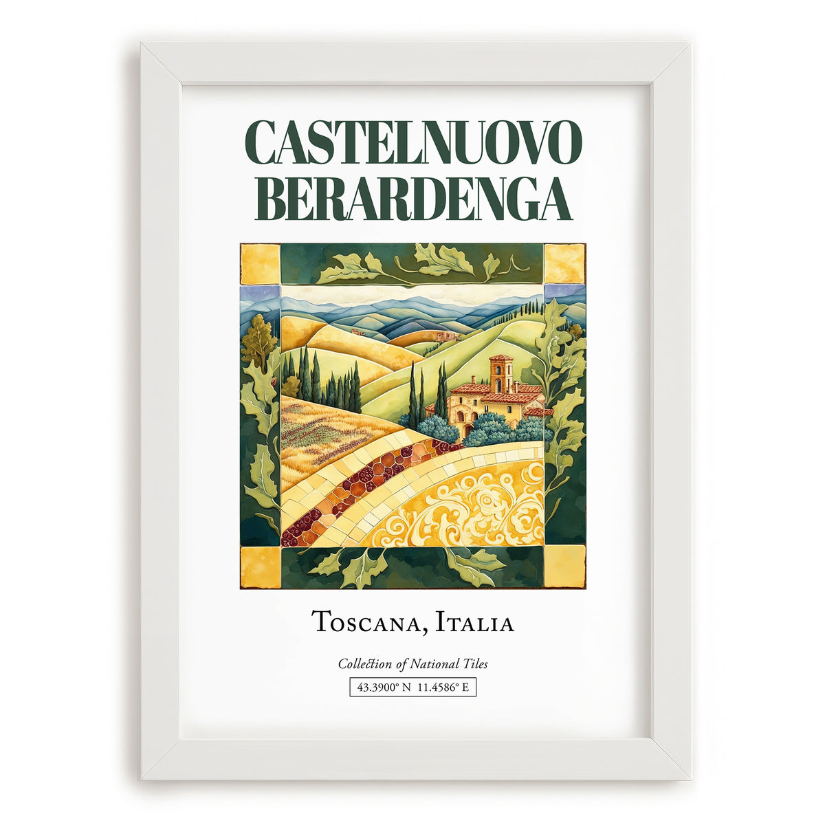 Castelnuovo Berardenga, Italy – Dream Destination Decor, placed in minimal white frame