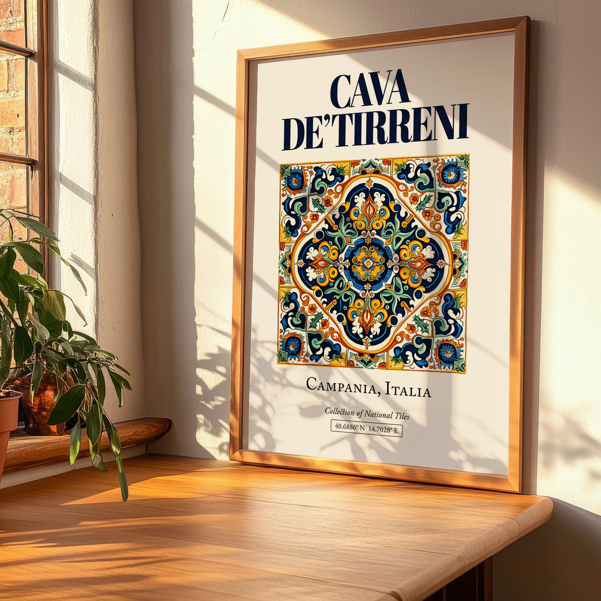 Cava de' Tirreni, Italy – Travel Poster, clean layout with no caption