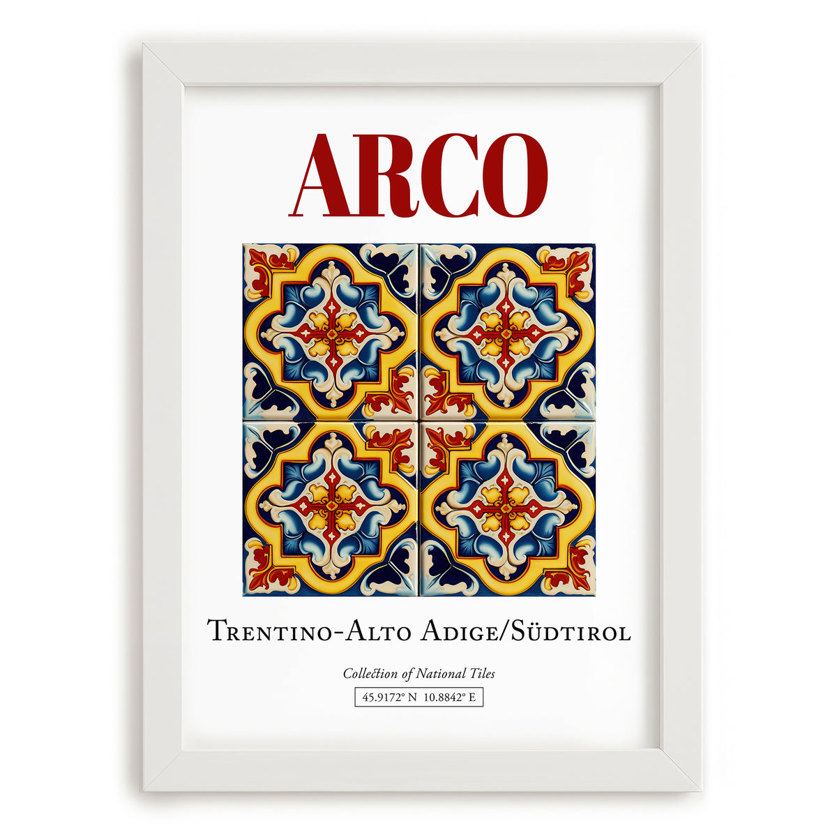 Arco, Italy – Travel Poster, placed in minimal white frame