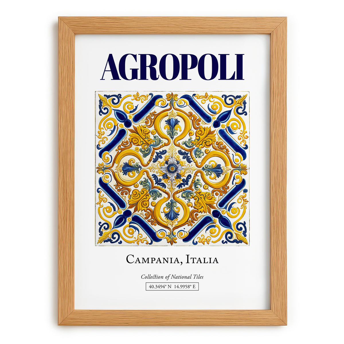 Agropoli, Italy – Travel Wall Decor, set in oak frame