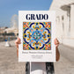 Grado, Italy – Travel Poster, no-text version framed in wood