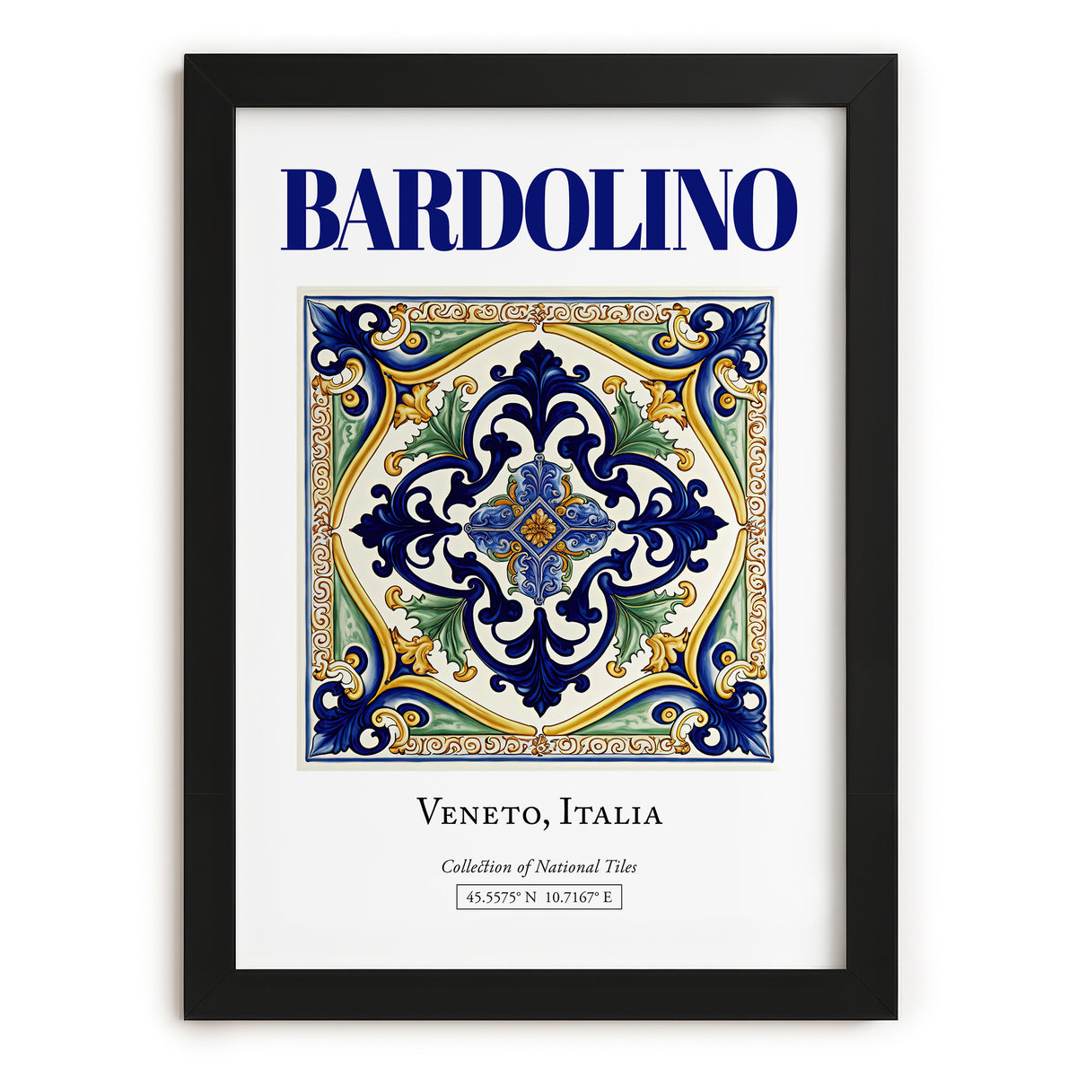 Bardolino, Italy – Vintage Travel Poster, in sleek black frame