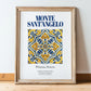 Monte Sant'Angelo, Italy – Travel Poster, in wooden frame leaning on the floor