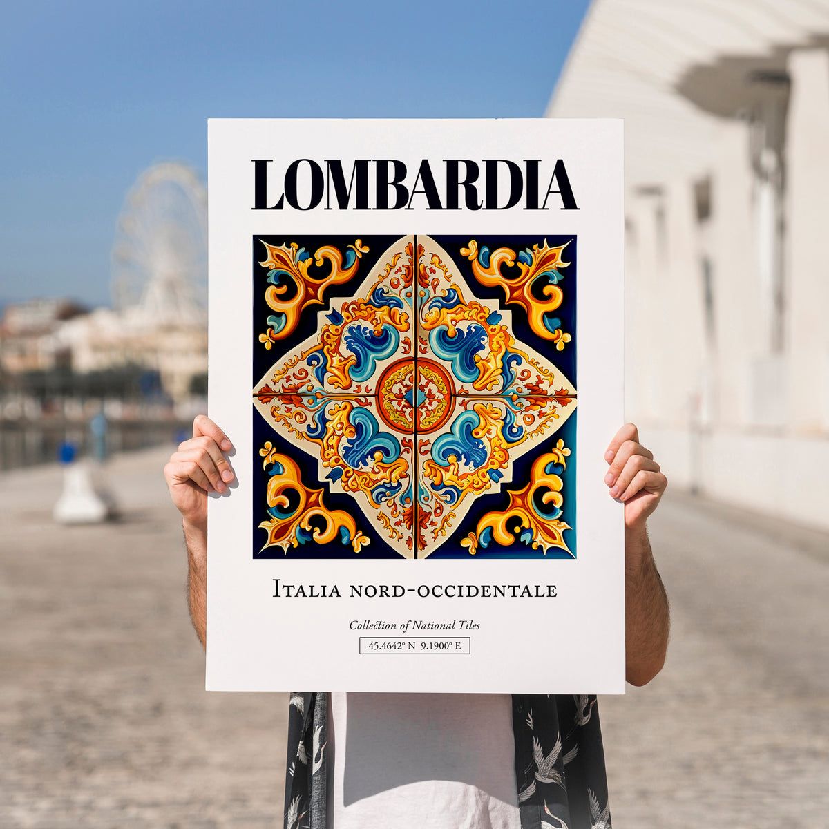 Lombardia (Lombardy), Italy – Travel Wall Art, no-text version framed in wood