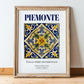 Piemonte (Piedmont), Italy – Travel Wall Decor, in wooden frame leaning on the floor