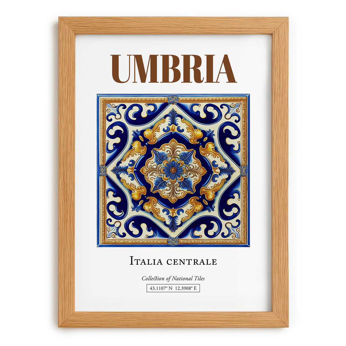 Umbria, Italy – Travel Wall Art, set in oak frame