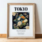 Tokyo, Japan – Travel Poster, in wooden frame leaning on the floor