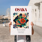 Osaka, Japan – Travel Wall Art, no-text version framed in wood