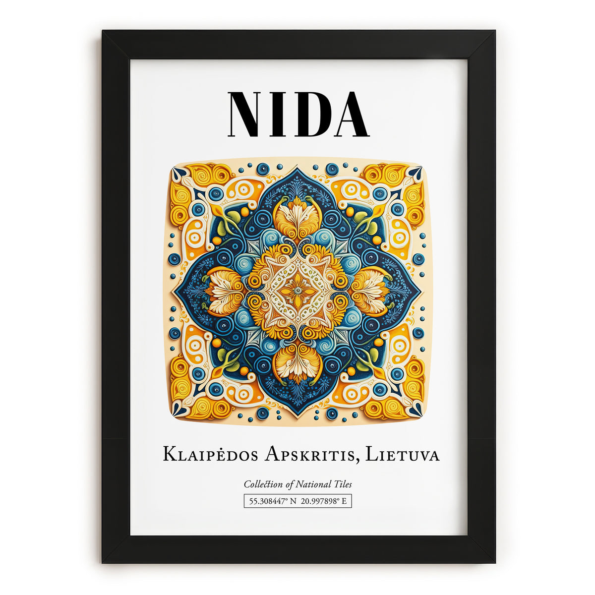 Nida, Lithuania – Wanderlust-Inspired Poster, in sleek black frame