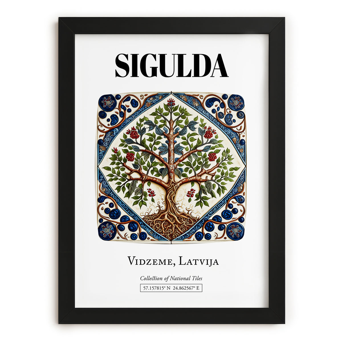 Sigulda, Latvia – Wanderlust Wall Decor, in sleek black frame