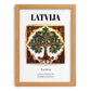 Latvija, Latvia – Wanderlust-Inspired Poster, set in oak frame