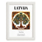 Latvija, Latvia – Wanderlust-Inspired Poster, placed in minimal white frame