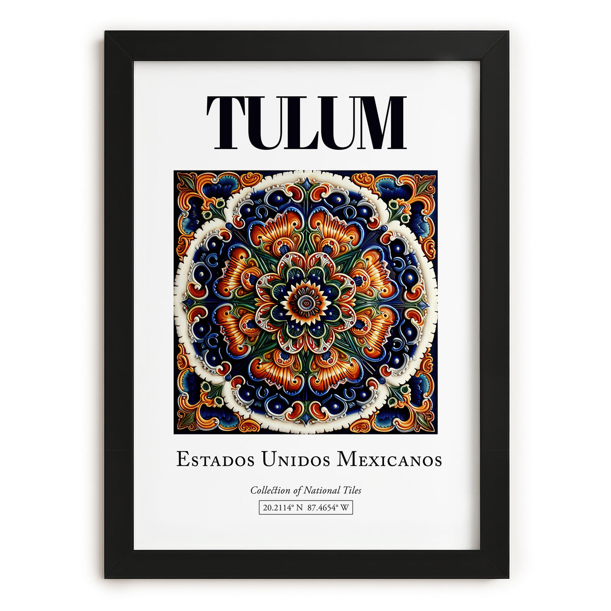 Tulum, Mexico – Travel Wall Decor, in sleek black frame